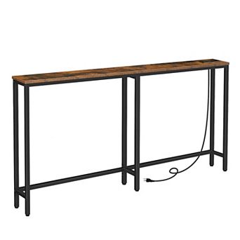 Behind Couch Table with USB Ports and Power Outlets, Long Entryway Console