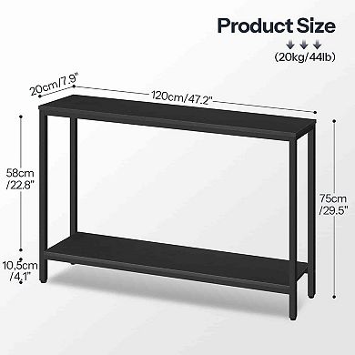 Narrow Sofa Table with Storage Shelf, Hallway Console Table for Living Room
