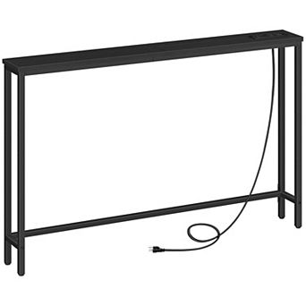Narrow Console Table with Charging Station, Behind Sofa Table with USB Ports