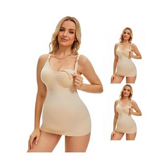 3 Packs Women's Nursing Cami with Adjustable Straps Breastfeeding V Neck Built-In Bra Vest