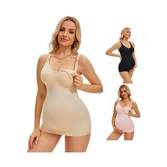 3 Packs Women's Nursing Cami with Adjustable Straps Breastfeeding V Neck Built-In Bra Vest