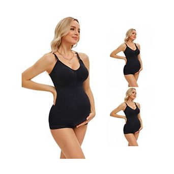 3 Packs Women's Nursing Cami with Adjustable Straps Breastfeeding V Neck Built-In Bra Vest