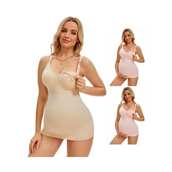 3 Packs Women's Nursing Cami with Adjustable Straps Breastfeeding V Neck Built-In Bra Vest