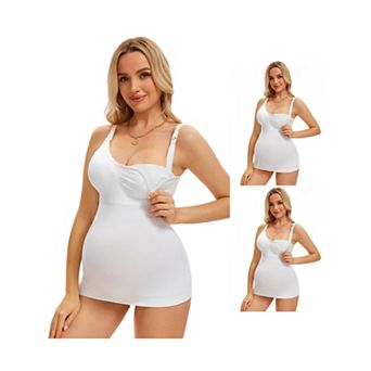 3 Packs Women's Nursing Cami with Adjustable Straps Breastfeeding V Neck Built-In Bra Vest