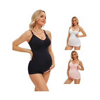 3 Packs Women's Nursing Cami with Adjustable Straps Breastfeeding V Neck Built-In Bra Vest