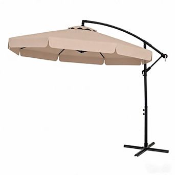 Costway 10 FT Offset Hanging Umbrella Patio Cantilever Umbrella with Cover