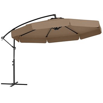 Costway 10 FT Offset Hanging Umbrella Patio Cantilever Umbrella with Cover