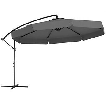 Costway 10 FT Offset Hanging Umbrella Patio Cantilever Umbrella with Cover