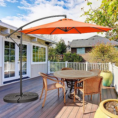 Costway 10 FT Patio Offset Umbrella w/8 Ribs Cross Base Tilt