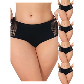 5 Packs Women's High Waisted Briefs Tummy Control Panties Slimming Underwear Breathable Mesh Panty