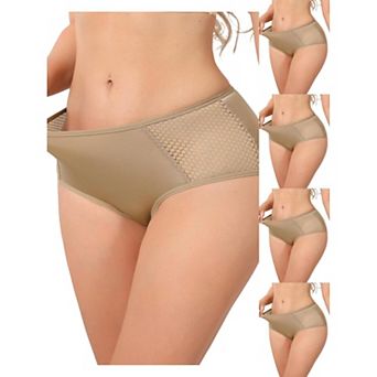 5 Packs Women's High Waisted Briefs Tummy Control Panties Slimming Underwear Breathable Mesh Panty