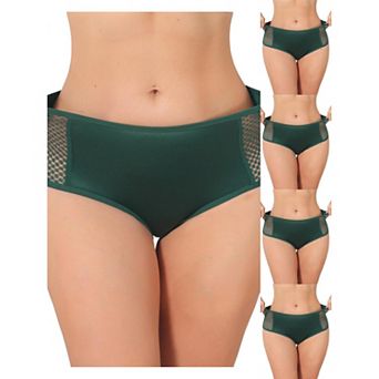 5 Packs Women's High Waisted Briefs Tummy Control Panties Slimming Underwear Breathable Mesh Panty