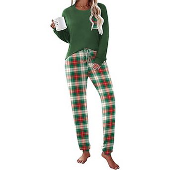 Ekouaer Womens Pajamas Set Long Sleeve Christmas Pajama Sets Lounge Set for Womens Joggers