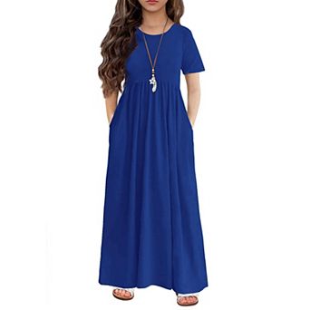 Arshiner Girls Maxi Dress Longshort Sleeve Casual Holiday Dress With Pockets