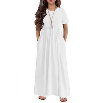 Arshiner Girls Maxi Dress Longshort Sleeve Casual Holiday Dress With Pockets