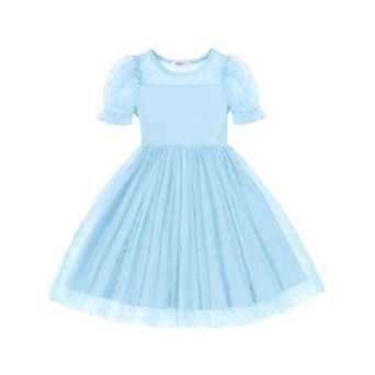 Arshiner Toddler Girl Tulle Dress Summer Puffy Sleeve Baby Girl Party Casual Dresses
