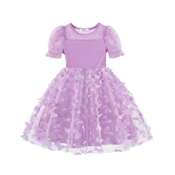 Arshiner Toddler Girl Tulle Dress Summer Puffy Sleeve Baby Girl Party Casual Dresses