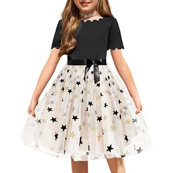 Arshiner Toddler Girls Vintage Party Dress Aline Tulle Girl Dresses For Birthday