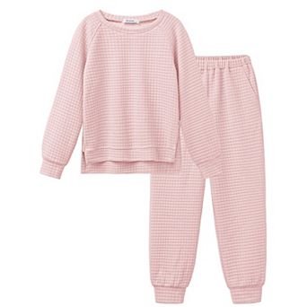 Arshiner Girls Piece Outfits Set Soft Grid Knit Top With Pocket Pants Outfit For To Old