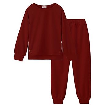 Arshiner Girls Piece Outfits Set Soft Grid Knit Top With Pocket Pants Outfit For To Old
