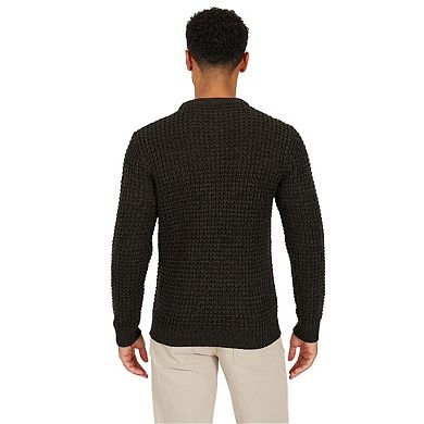 Brave Soul Mens Knitted Waffle Crew Neck Sweatshirt