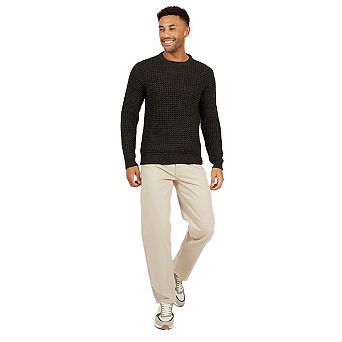 Brave Soul Mens Knitted Waffle Crew Neck Sweatshirt