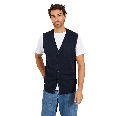 Brave Soul Mens Knitted V Neck Waistcoat
