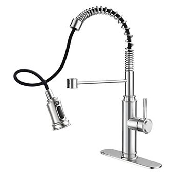 Single-Hole Pull-Down Kitchen Faucet with Stream and Spray Function