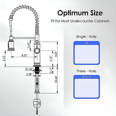 Single-Hole Pull-Down Kitchen Faucet with Stream and Spray Function