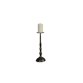 Hammered Metal Pillar Candle Holder Spindle Style Tabletop Mantel Floor Decor Stand