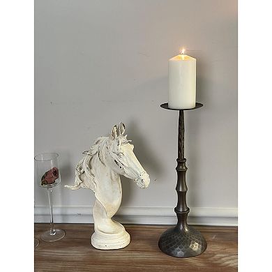 Hammered Metal Pillar Candle Holder Spindle Style Tabletop Mantel Floor Decor Stand