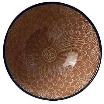 Small Round Ceramic Bowl with Decorative Pattern for Kitchen and Tabletop Use