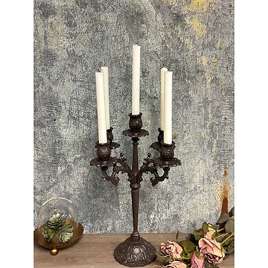 Three Arm Taper Candle Holder Cast Iron Candelabra Stand for Tabletop Home Decor Display