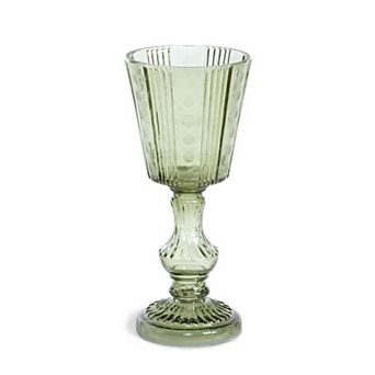 Vintage Inspired Glass Pedestal Candle Holder for Dining Table Centerpieces and Farmhouse Home Decor