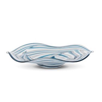 Swirl Glass Decorative Plate Wide Round Design for Home Decor and Centerpiece Styling