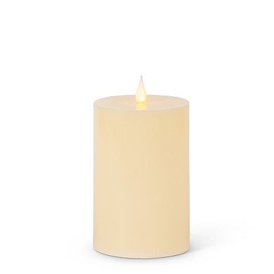 LED Flameless Wax Pillar Candle Set 4 Pack for Shelves and Table Display