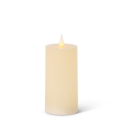 Flameless Wax Flat Top Pillar Candle Set of 4 for Mantel Table Display
