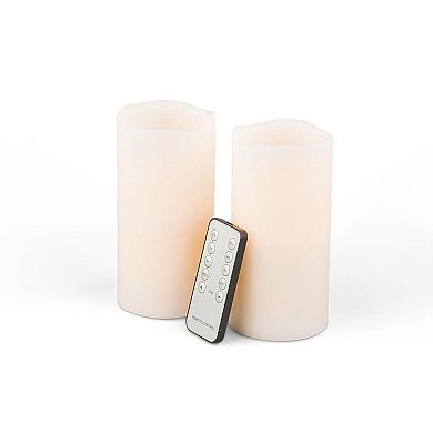 Flickering Flameless Wax Pillar Candle Set of 6 Remote Control LED Decor
