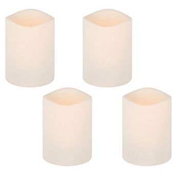 Indoor Outdoor Flickering Flameless Pillar Candle Set of 4