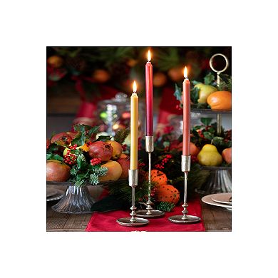Colonial Taper Candle Holders Set of 3 for Tabletop and Mantel