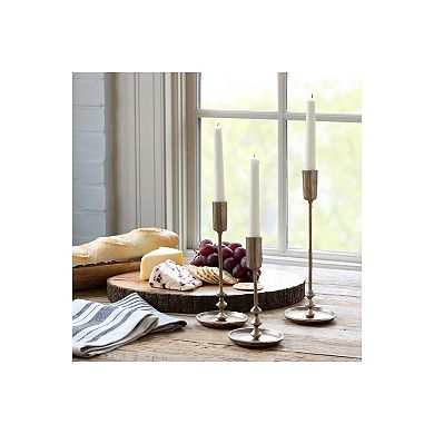 Colonial Taper Candle Holders Set of 3 for Tabletop and Mantel