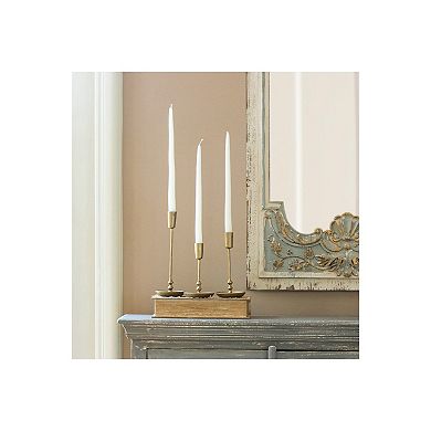 Colonial Taper Candle Holders Set of 3 for Tabletop and Mantel
