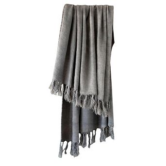 Washed Linen Throw for Sofa Bed End Accent Chair and Guest Room Layering