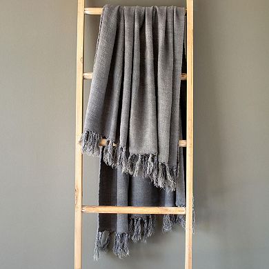 Washed Linen Throw for Sofa Bed End Accent Chair and Guest Room Layering