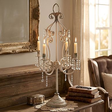 Mini Tabletop Chandelier Light Fixture Crystal Accent Console Table Decor Lamp