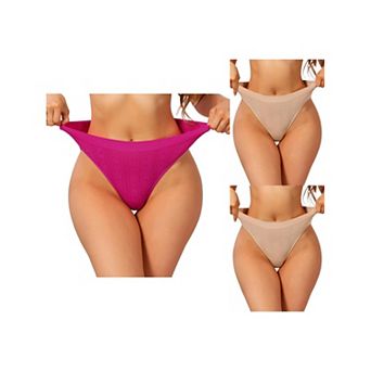 3 Packs Women's Low Rise Letter Prints Underwear Soft Stretch Bikini Panties Breathable Briefs