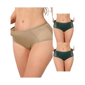 3 Packs Women's High Waisted Briefs Tummy Control Panties Slimming Underwear Breathable Mesh Panty