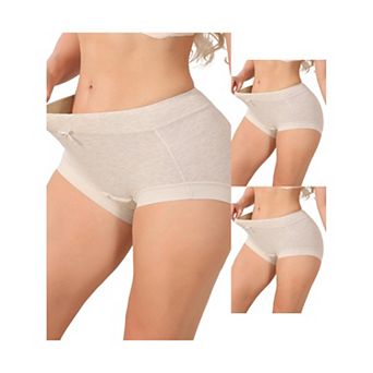 3 Packs Women's High Waisted Cotton Underwear Seamless Full Coverage Classic Briefs