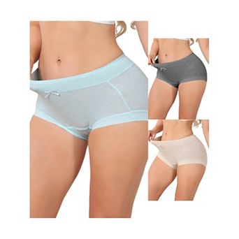 3 Packs Women's High Waisted Cotton Underwear Seamless Full Coverage Classic Briefs