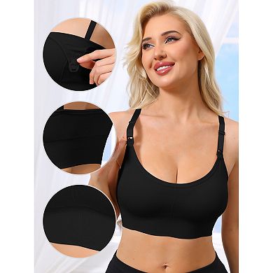 10 Packs Women's Nursing Bras Wireless Push Up Bralettes Full Coverage Bra Adjustable Straps